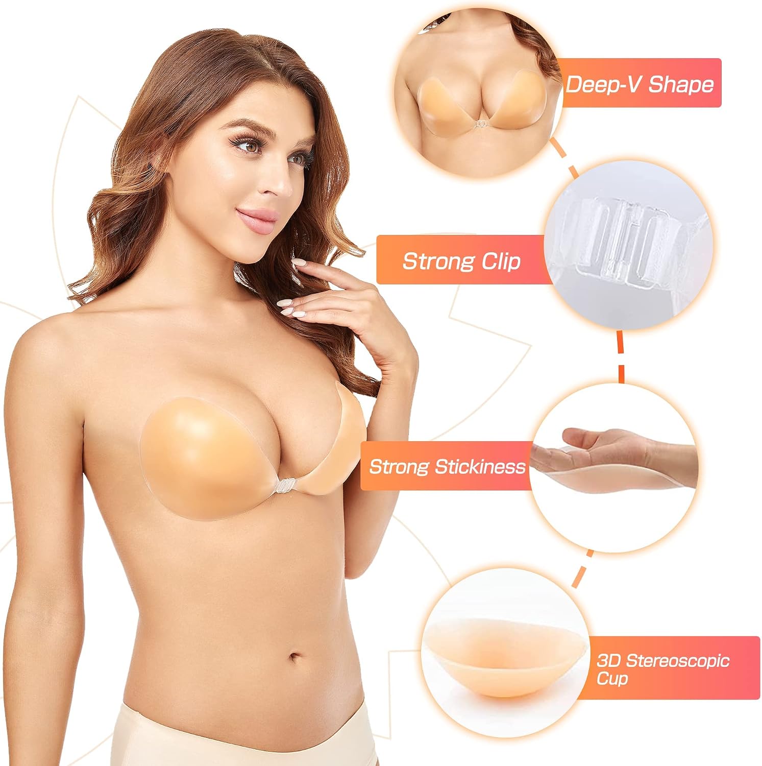 Push-Up Wire-Free Solid Silico - огляд і ціна Strapless Bra Adhesive