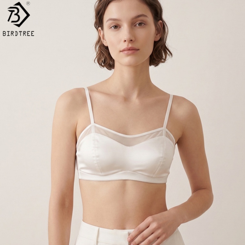 Birdtree, 19MM 93% Real Silk 7 - огляд і ціна Sheer Mesh Bra
